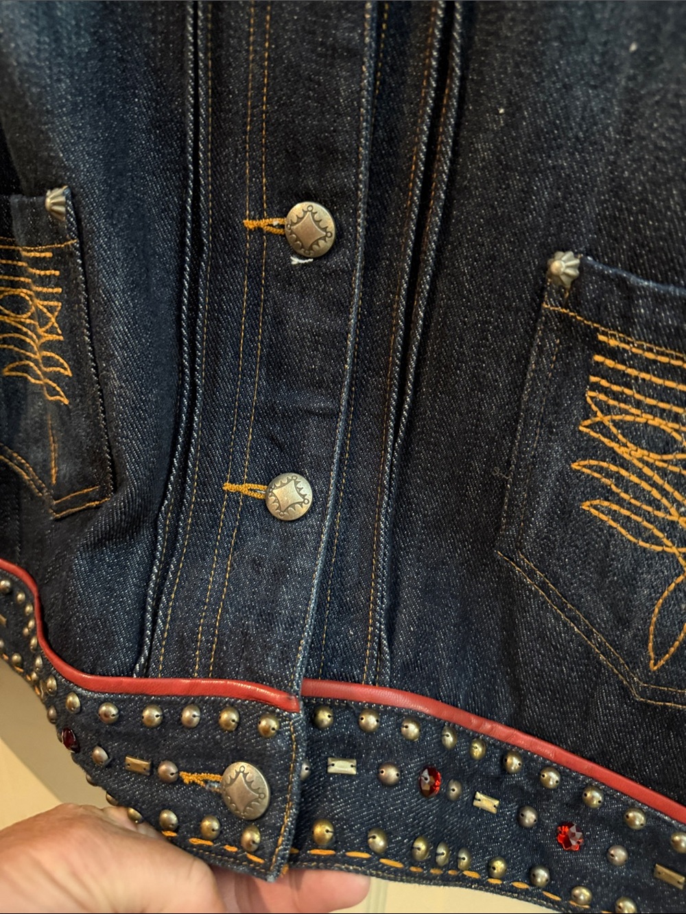 NWT Double D Ranch Dark Blue Embroidered 'Pure Country' Denim Jacket 2X - Picture 9 of 12